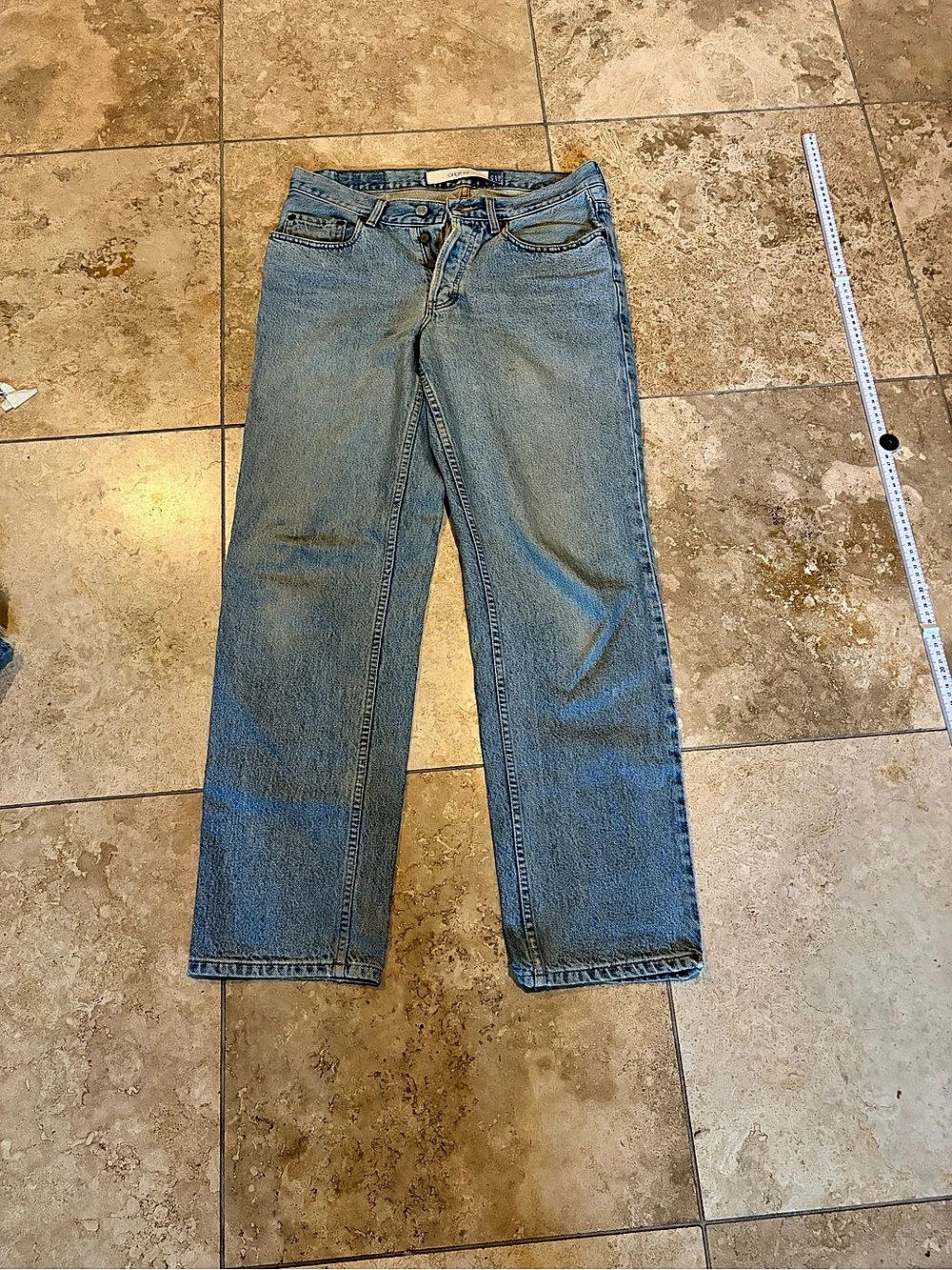 Gap Men Gap Blue Jeans Straight Leg Cotton Jeans in Blue Waist 32